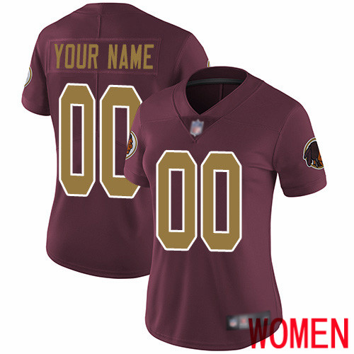Limited Burgundy Red Women Alternate Jersey NFL Customized Football Washington Redskins 80th Anniversary